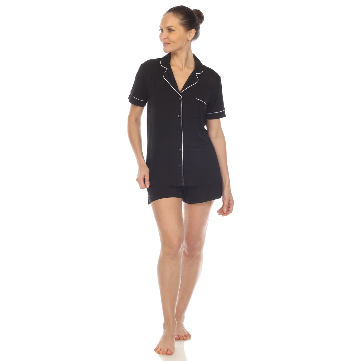  White Mark Women's Short Sleeve Bamboo Pajama Set - XL - Bonton