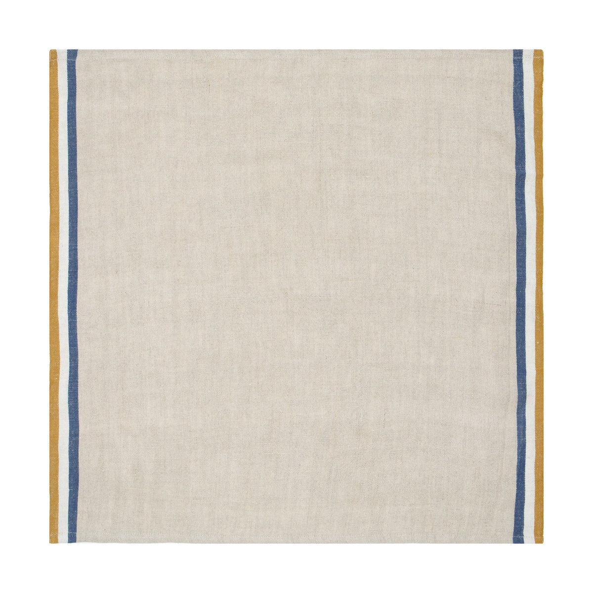  Caravan Normandy Natural - Napkins 20x20 - Set of 4 - Mustard/Natural/Blue Stripes - Bonton