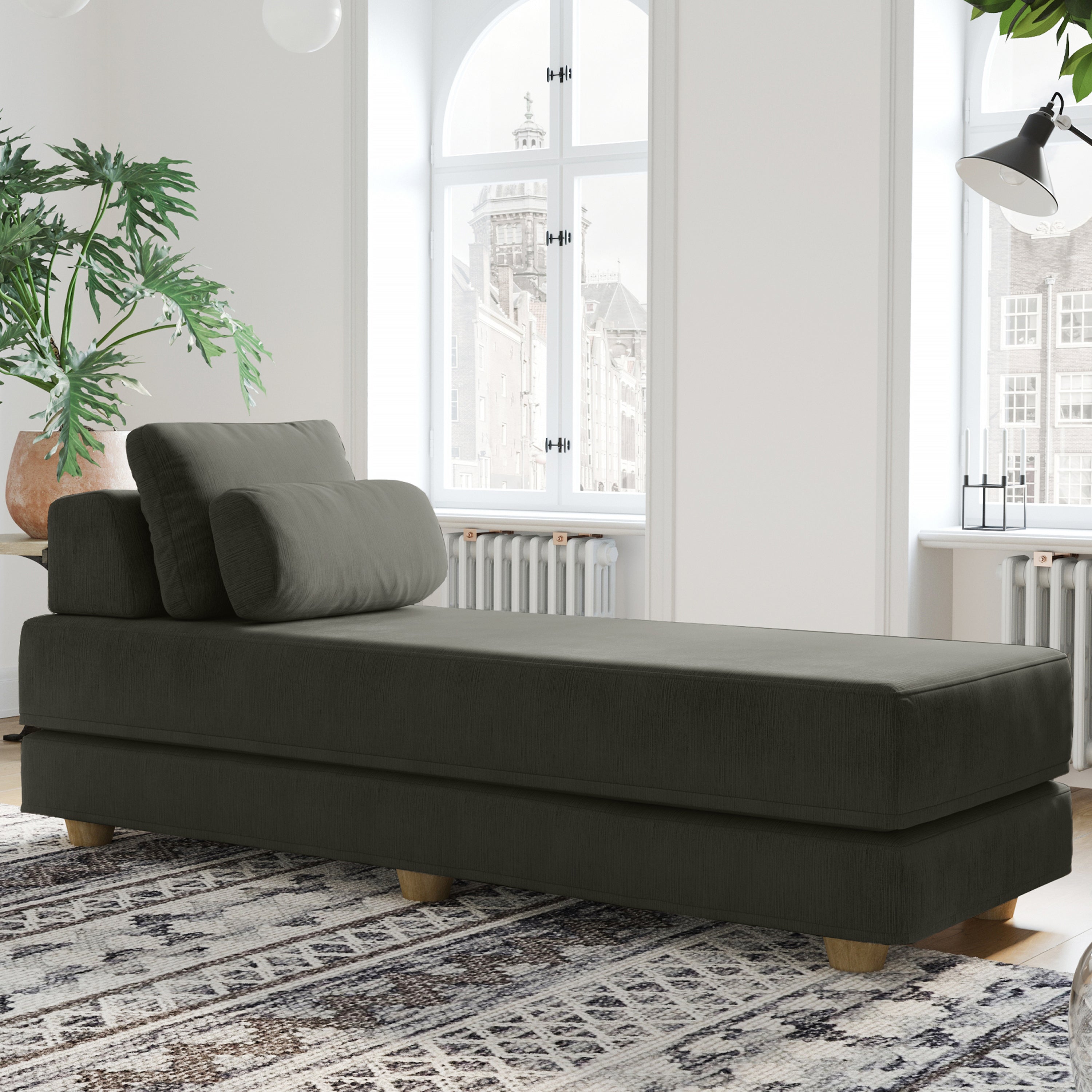  Jaxx Balshan Chaise Lounge Daybed - Charcoal - Bonton