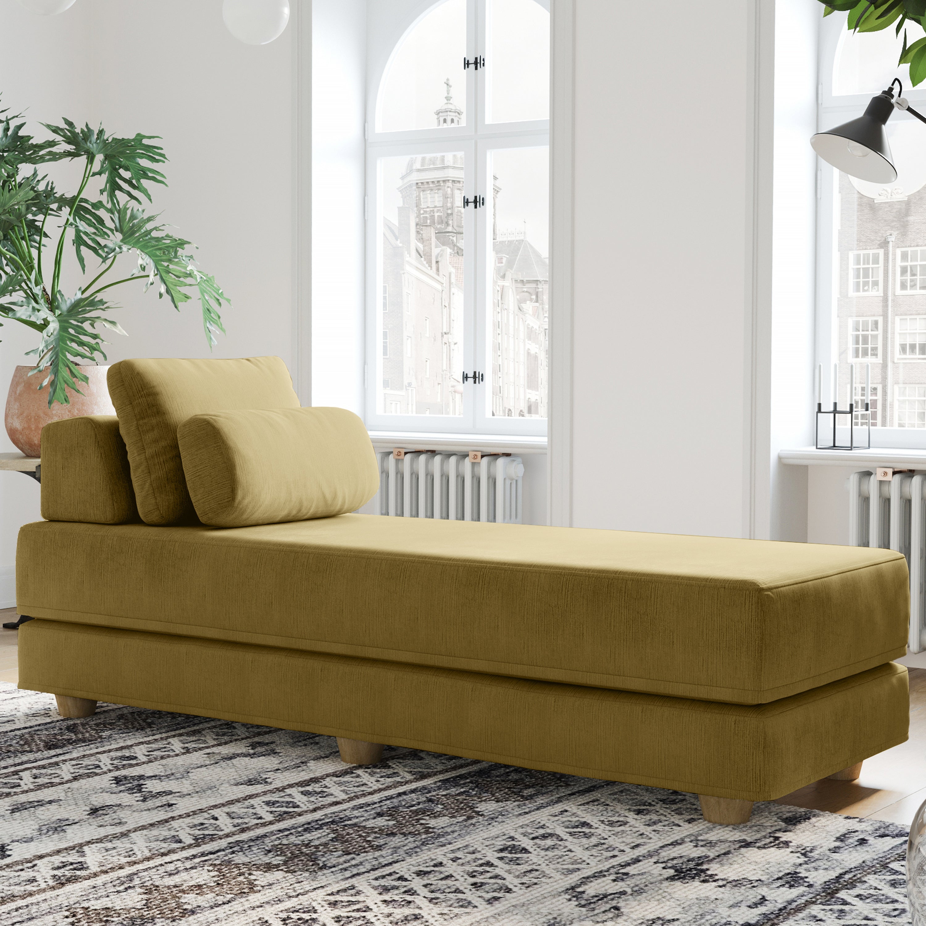  Jaxx Balshan Chaise Lounge Daybed - Camel - Bonton