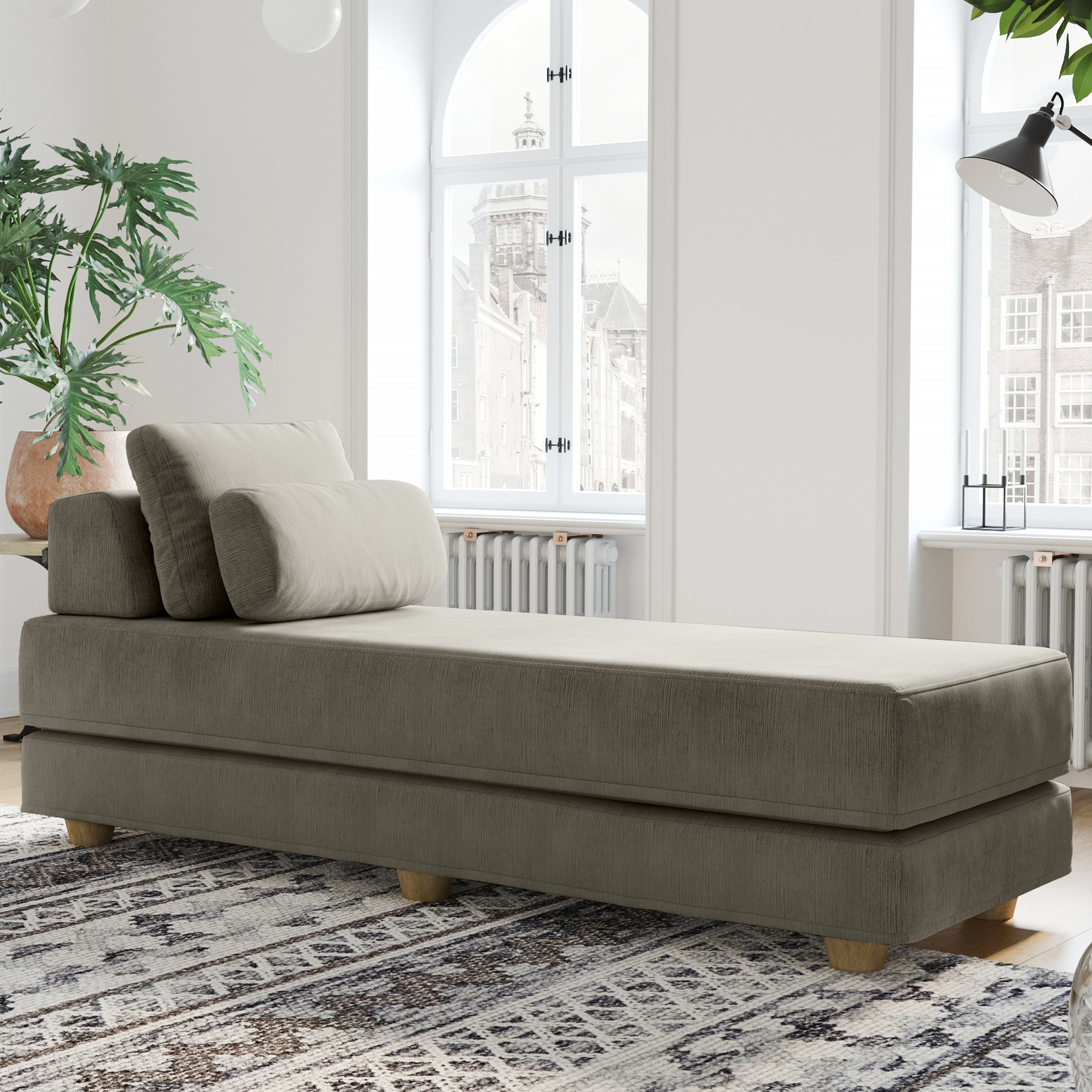  Jaxx Balshan Chaise Lounge Daybed - Dove Grey - Bonton