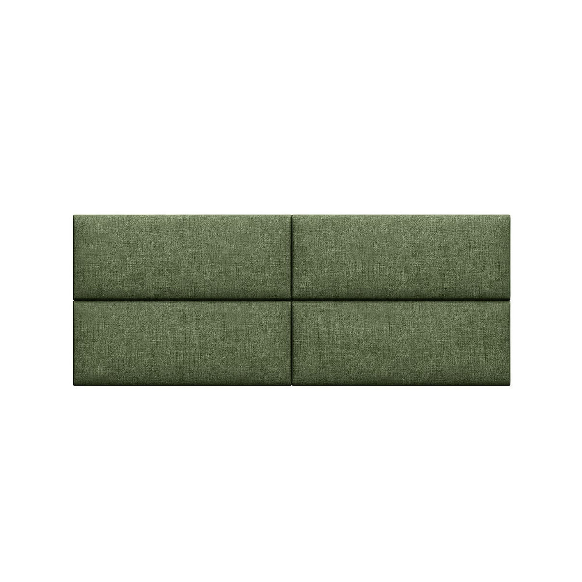  Jaxx Panelist Modern Padded Headboard Set of 4 Wall Mounted Panels - Cypress Green - Bonton