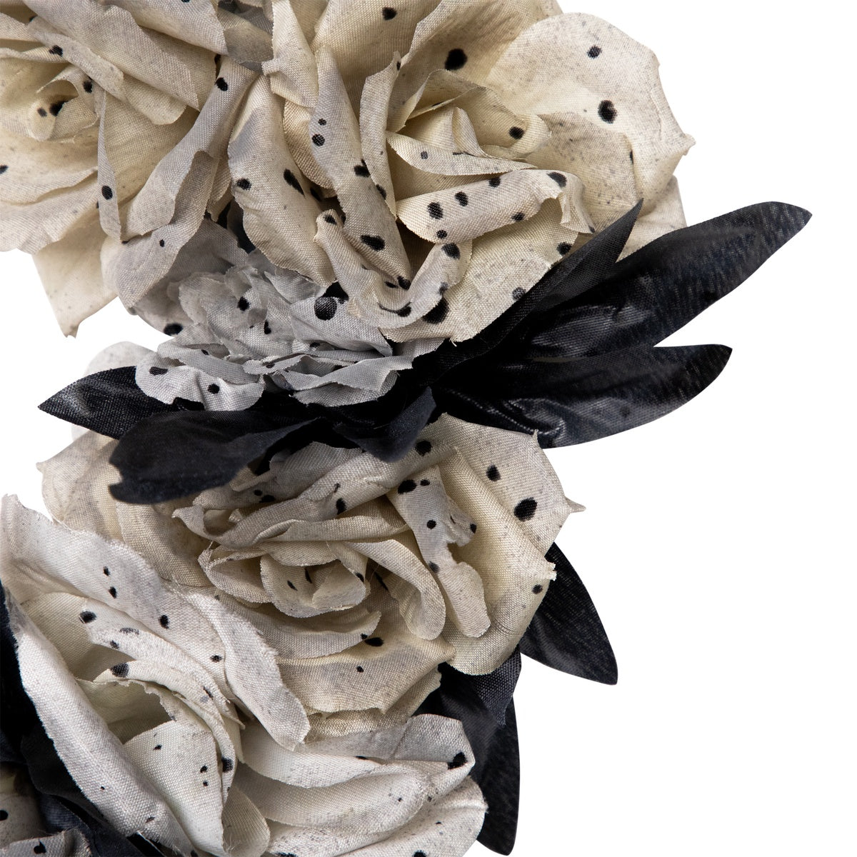  Northlight Double Skull and Gray Roses Halloween Wreath  16-Inch  Unlit - Default Title - Bonton