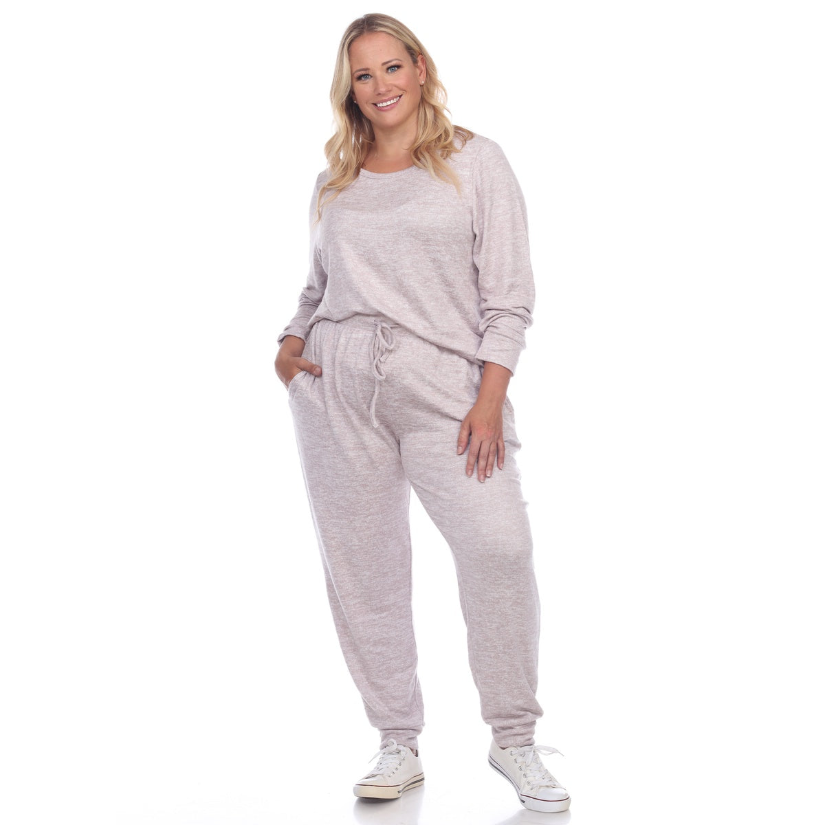  White Mark Plus Size 2 Piece Lounge Set - 1X - Bonton