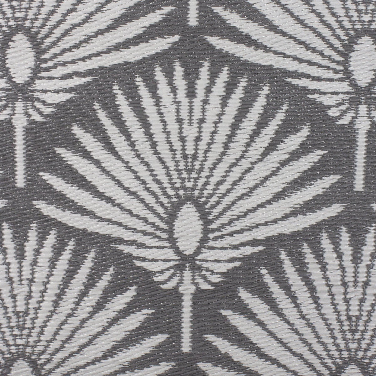  Northlight 4' X 6' Gray and White Fan Leaf Rectangular Outdoor Area Rug - Default Title - Bonton