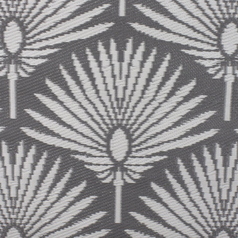 4' X 6' Gray and White Fan Leaf Rectangular Outdoor Area Rug