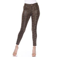 Faux Suede Snake Print Pants