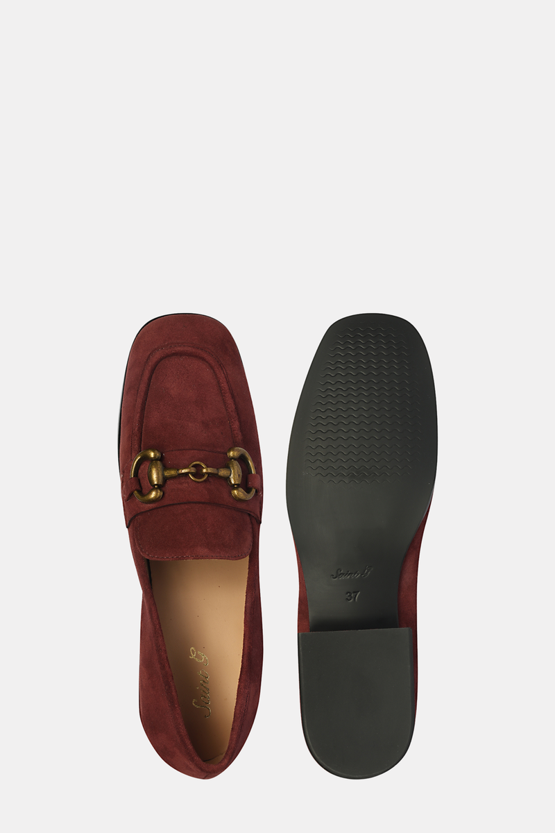  Saint G Jacqueline Suede - Loafers - Burgundy - Bonton