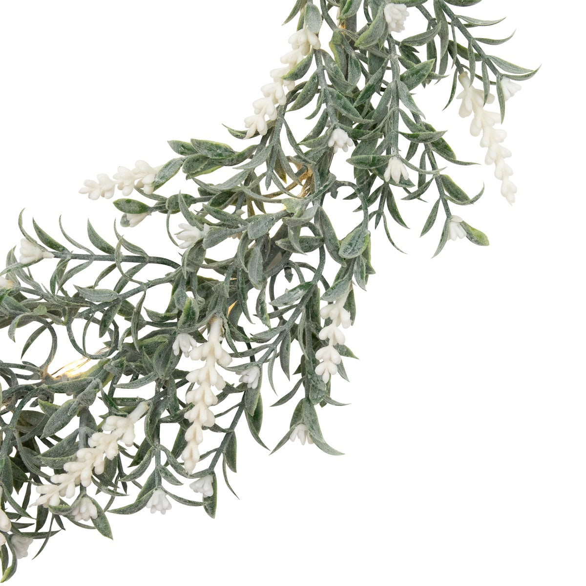  Northlight Pre-Lit Battery Operated White Lavender Spring Wreath - 16