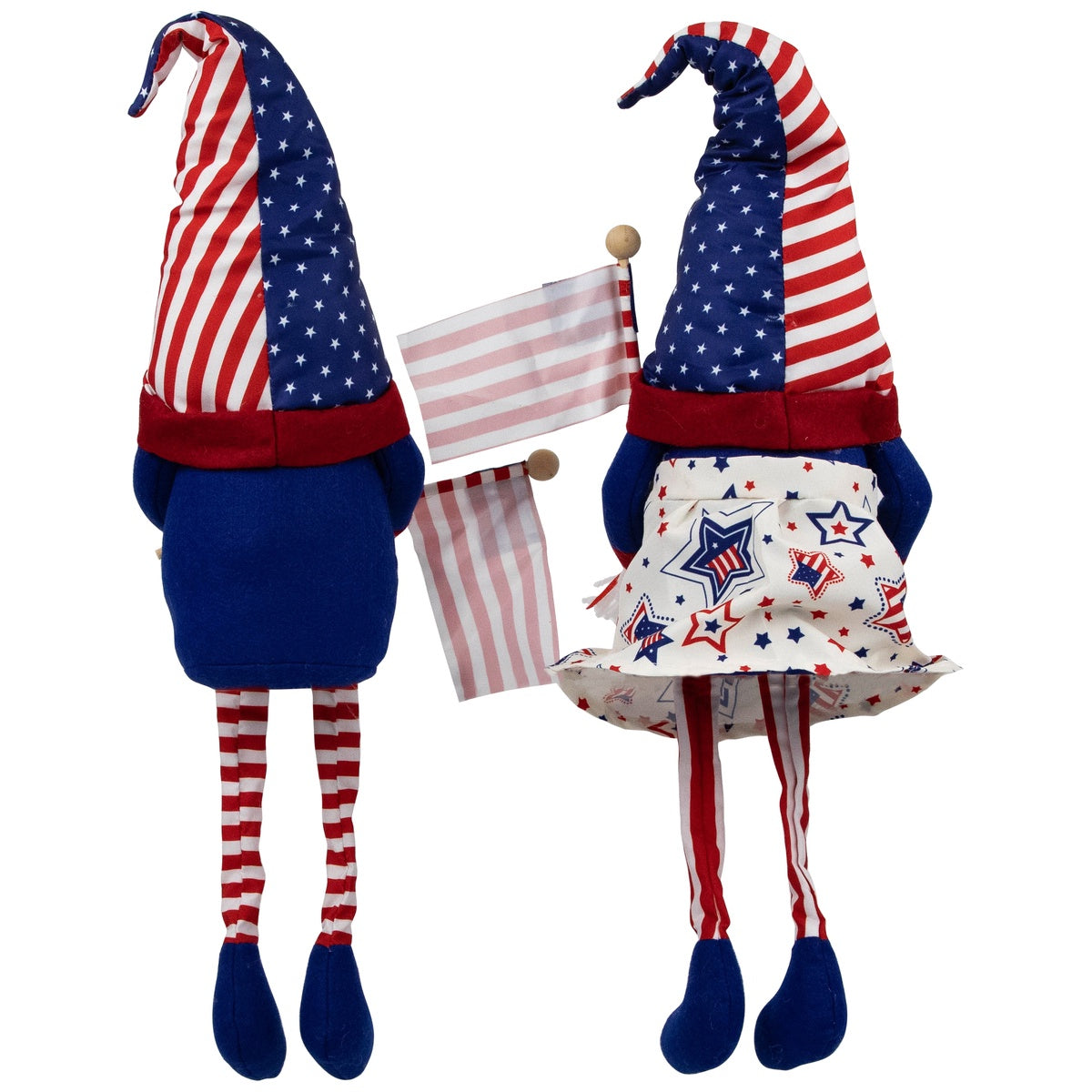 Northlight Stars and Stripes Patriotic Gnomes With Dangling Legs - 21.25
