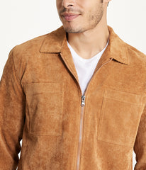 Men's Long Sleeve Corduroy Shirt Jacket (Zip Front)