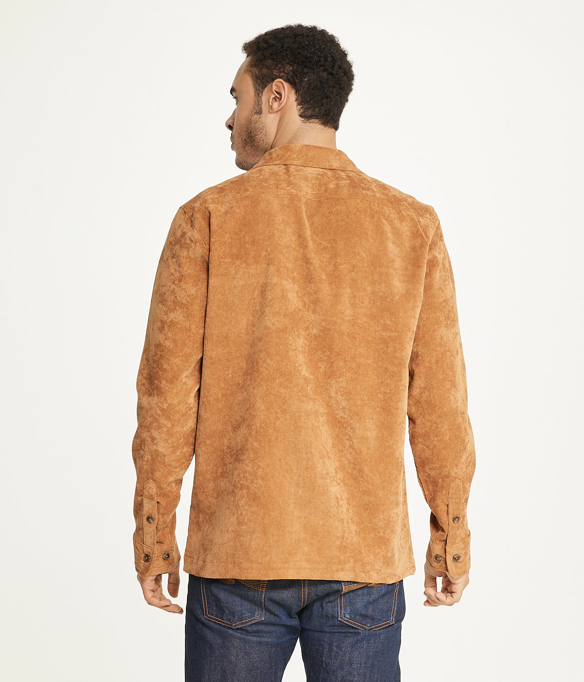  Brooklyn Laundry Men's Long Sleeve Corduroy Shirt Jacket (Zip Front) - Caramel Cafe - Bonton