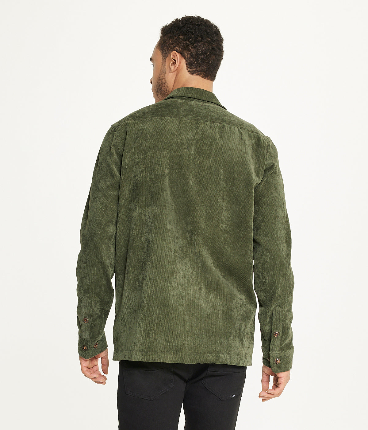  Brooklyn Laundry Men's Long Sleeve Corduroy Shirt Jacket (Zip Front) - Rifle Green - Bonton