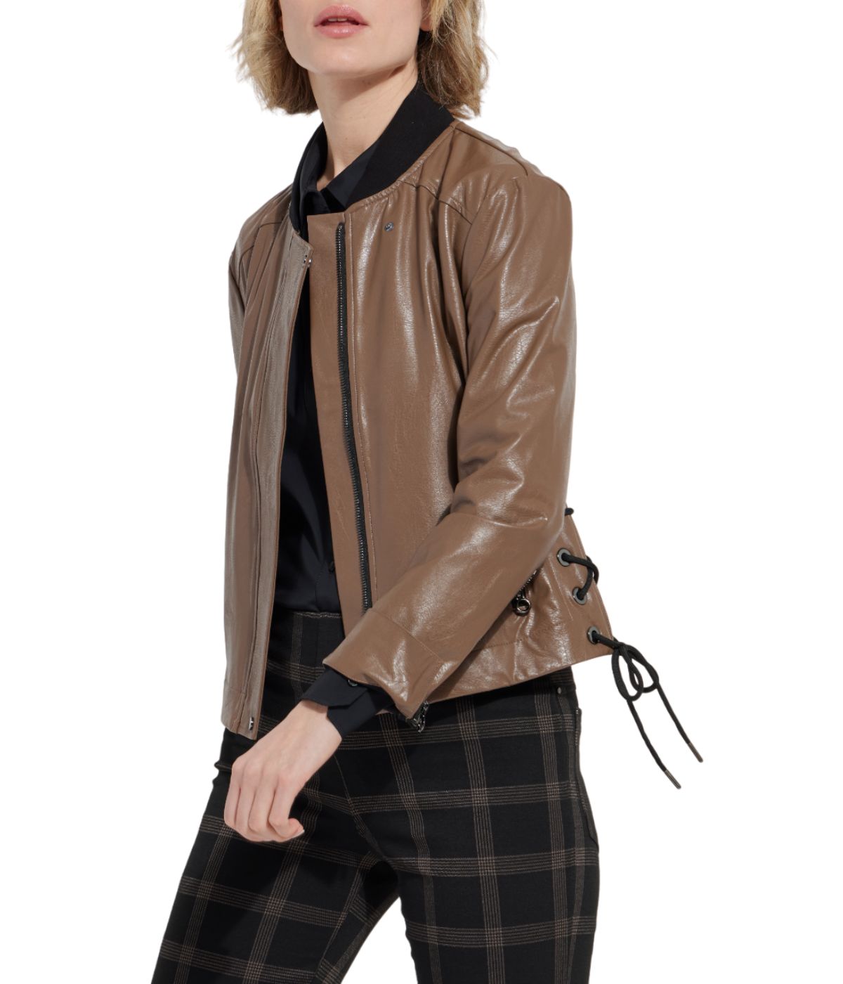  Lysse Kellie Bomber Moto Jacket Cold Chestnut - Cold Chestnut - Bonton