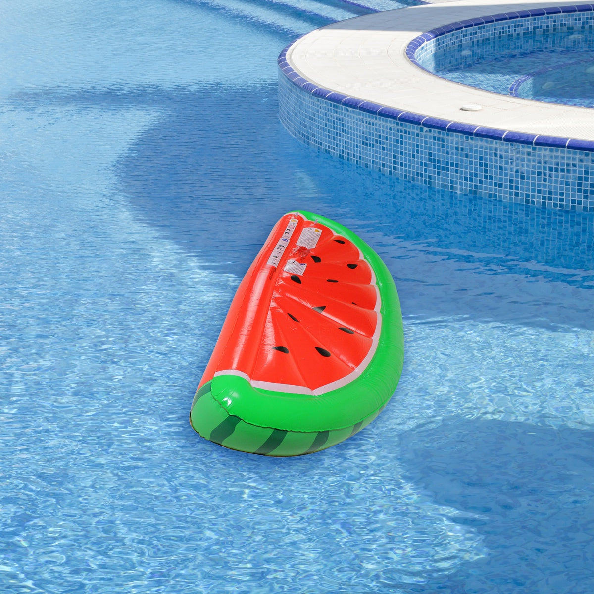  Pool Central Inflatable Jumbo Watermelon Slice Lounge Pool Float - 5.75' - Red and Green - Default Title - Bonton