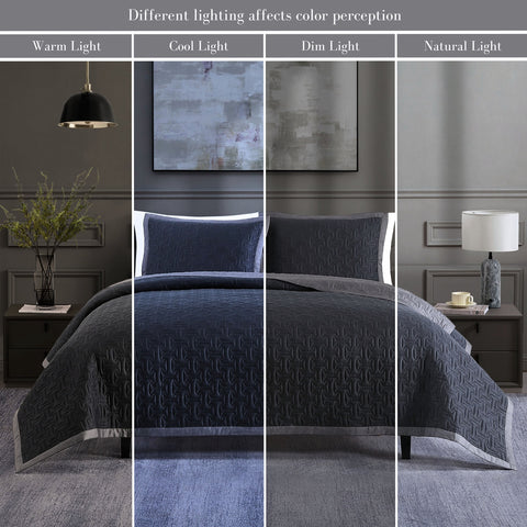 Bebejan 3 Piece Textured Quilted Coverlet Set