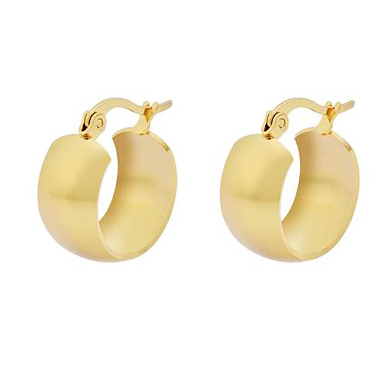  Gemesis Jewels by Edforce Classic Wide Rounded Hoop Earrings - Gold - Bonton