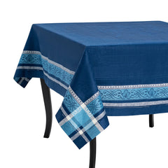 French Home Linen 71" X 124" Astra Tablecloth – Shades of Blue