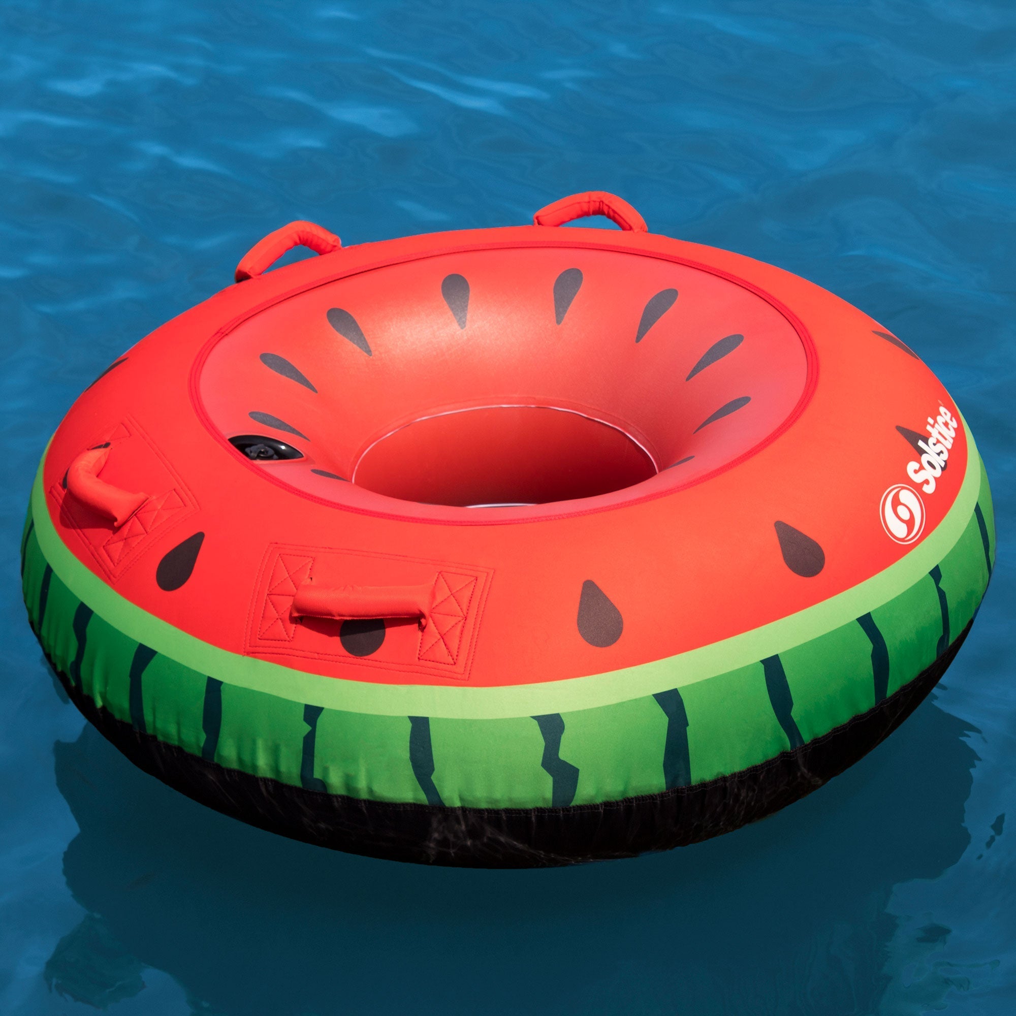  48-Inch Inflatable Red and Green Single Rider Watermelon Tube - Red - Bonton