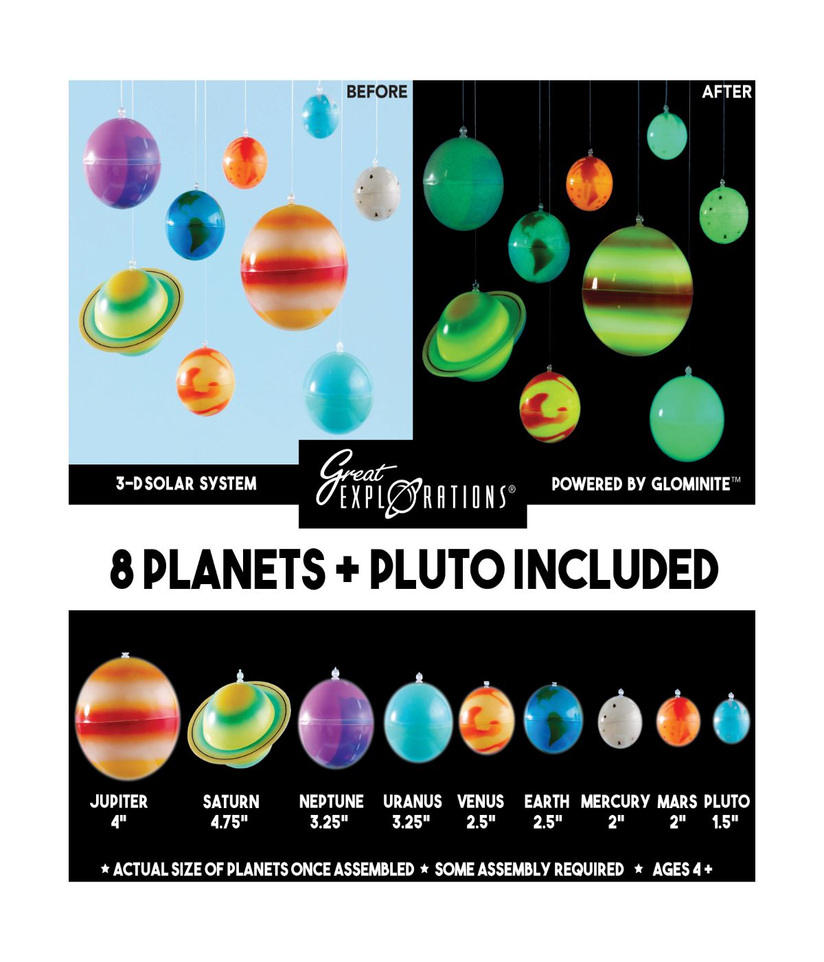  Glowing 3-D Solar System Multi - Multi - Bonton