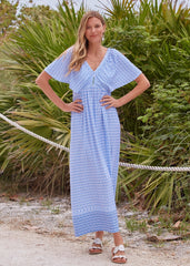 Seaside Flutter Sleeve Maxi Dress