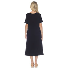 Women's Short Sleeve Midi Dress