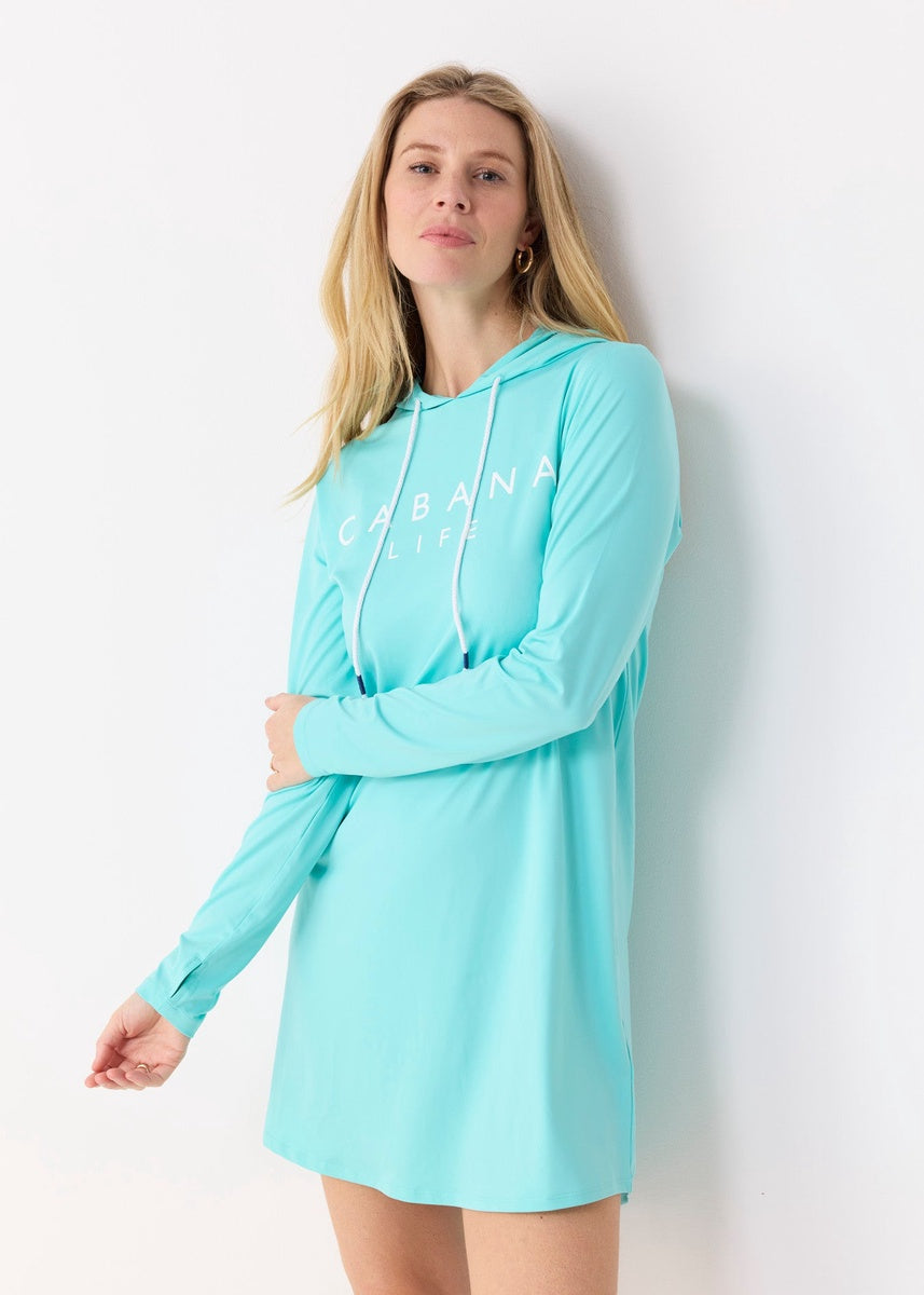  Cabana Life Aqua Cabana Life Hoodie Dress - XS - Bonton