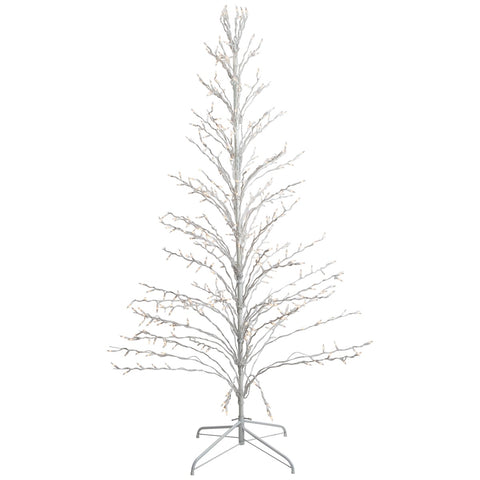 Lighted Cascade Twig Outdoor Christmas Tree - 6' - White - Clear Lights