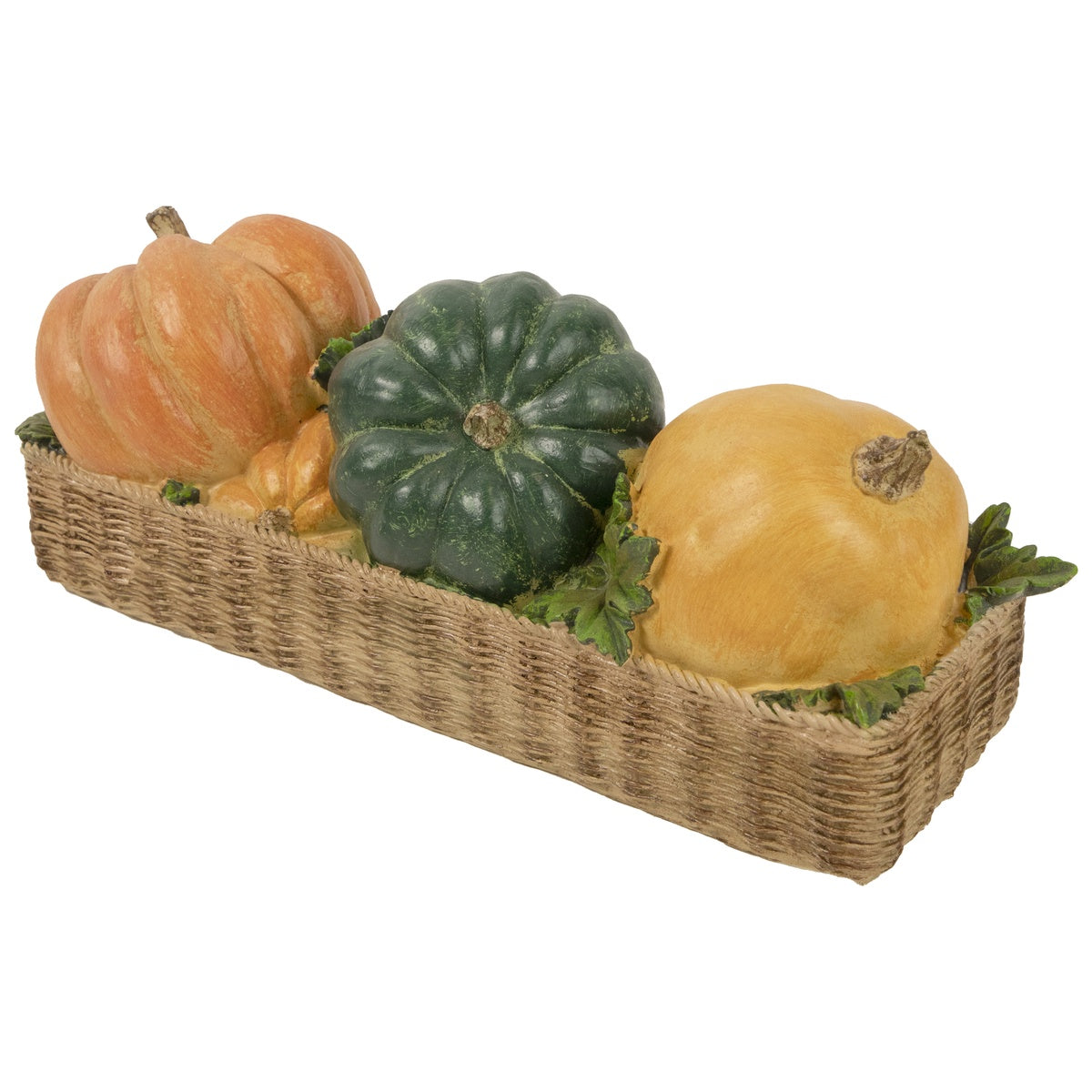  Northlight Faux Rattan Basket With Pumpkins Thanksgiving Decoration - 15