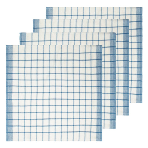 Windowpane - Napkins Blue & Natural 20"x20" - Set of 4
