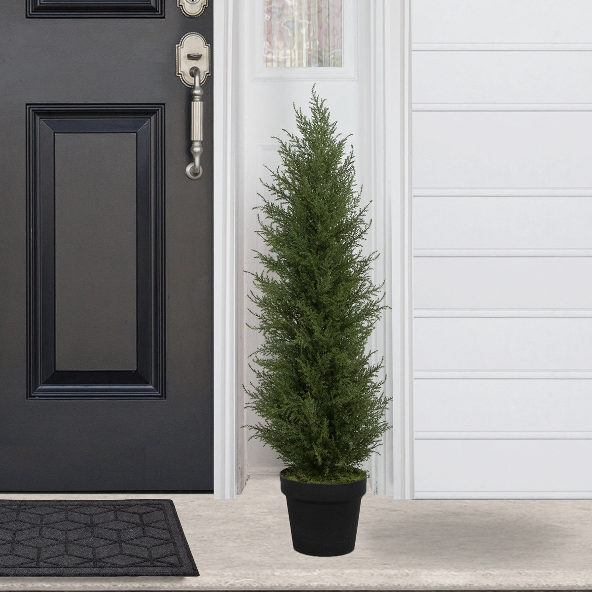  Northlight 3' Artificial Cedar Pine Petite Arborvitae Tree in Round Pot  Unlit - Default Title - Bonton