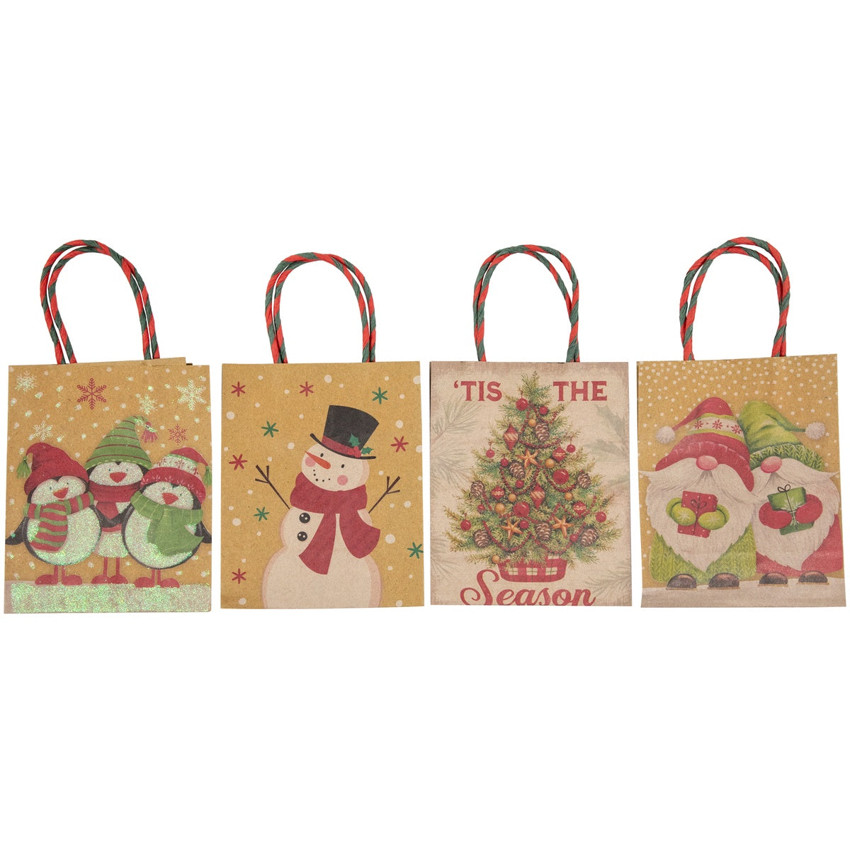  Northlight 20-Count Assorted Christmas Themed Paper Gift Bags - Default Title - Bonton