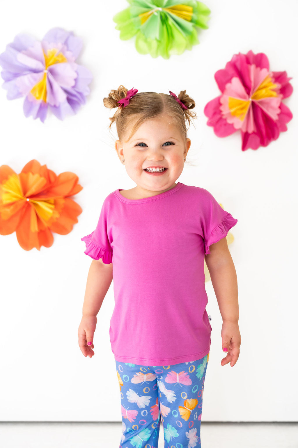  Laree + Co. Korrie Pink Bamboo Ruffle Tee - 0_3M - Bonton