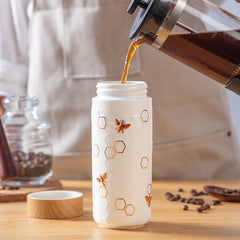 Honey Bee Ceramic Travel Mug / Gold 12.3 Oz