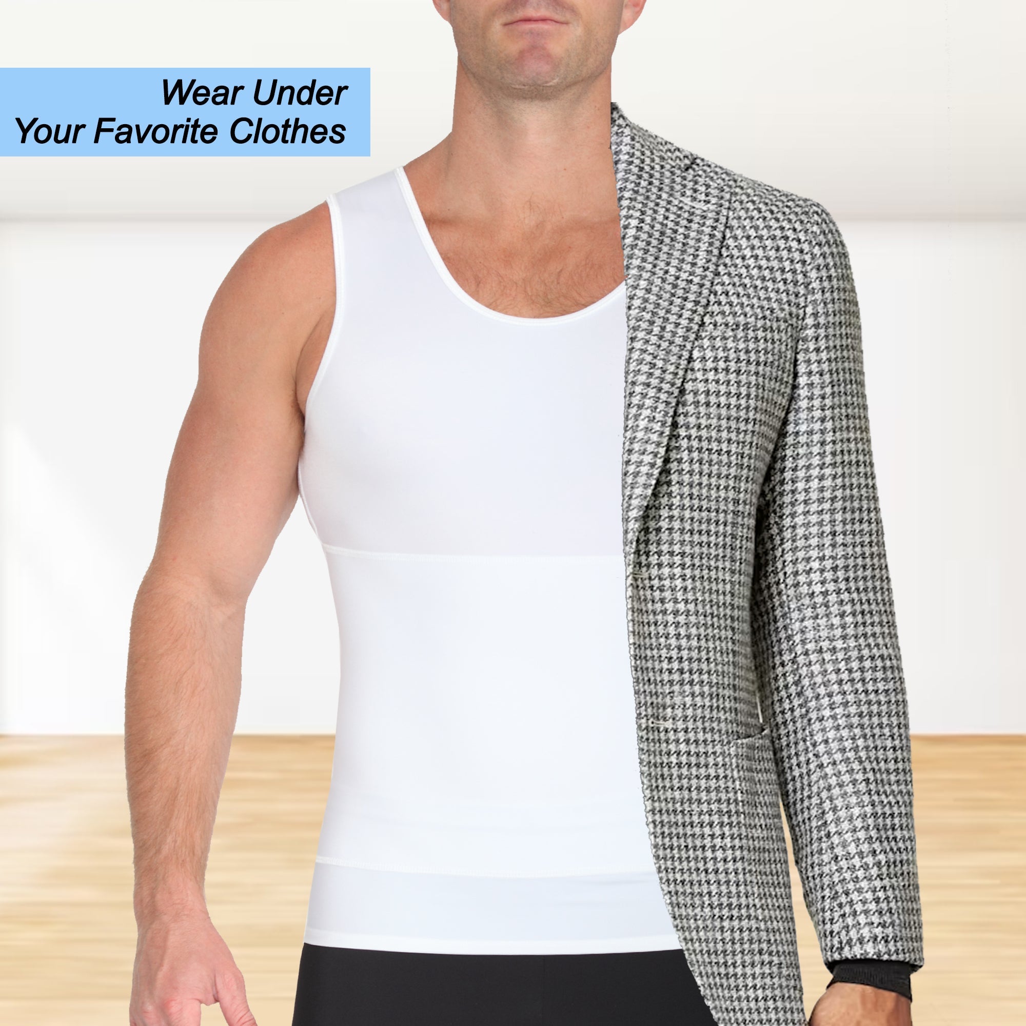  InstantFigure Insta Slim Racerback Tank With Front Panel Belt 1TRBB021 - Black - Bonton