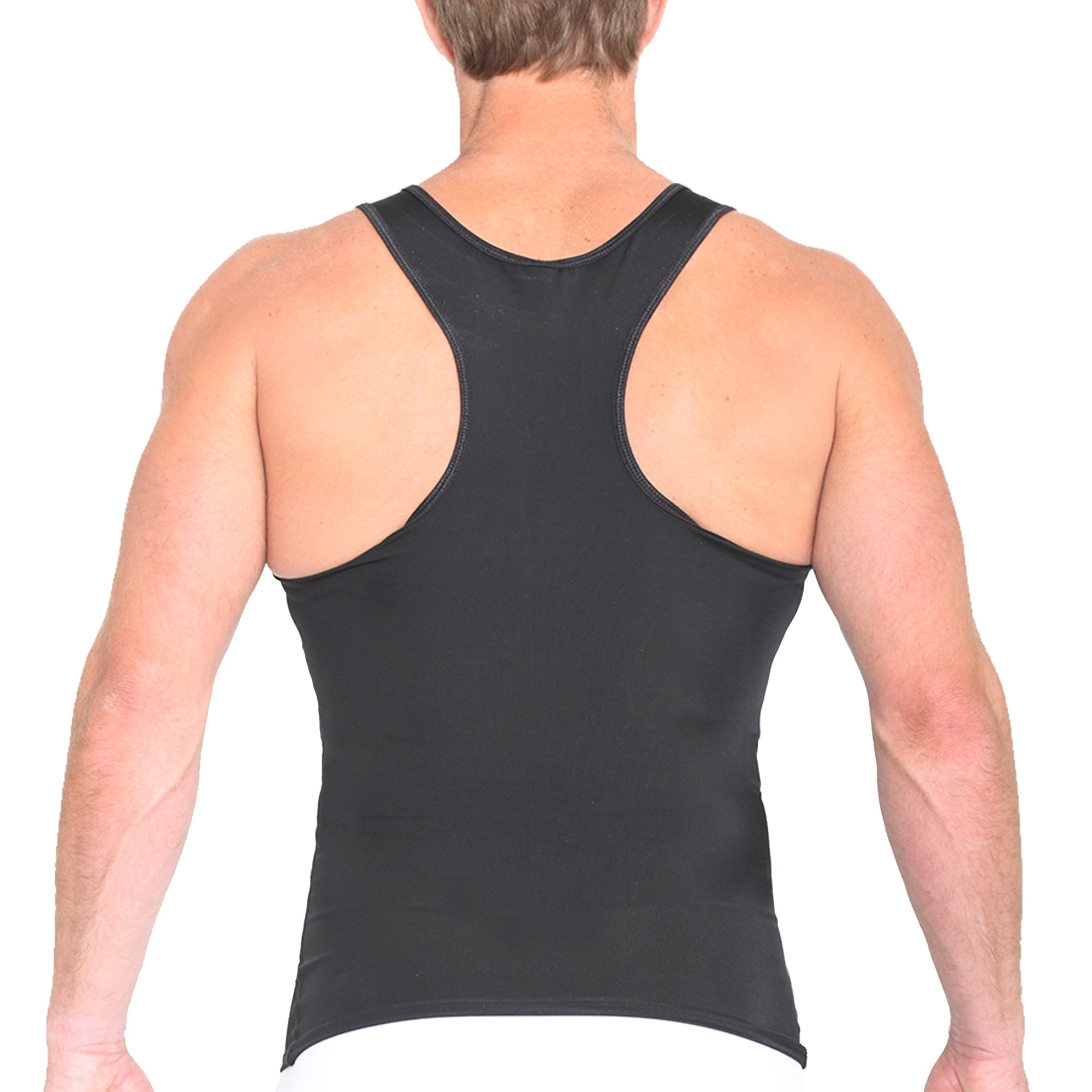  InstantFigure Insta Slim Racerback Tank With Front Panel Belt 1TRBB021 - Black - Bonton