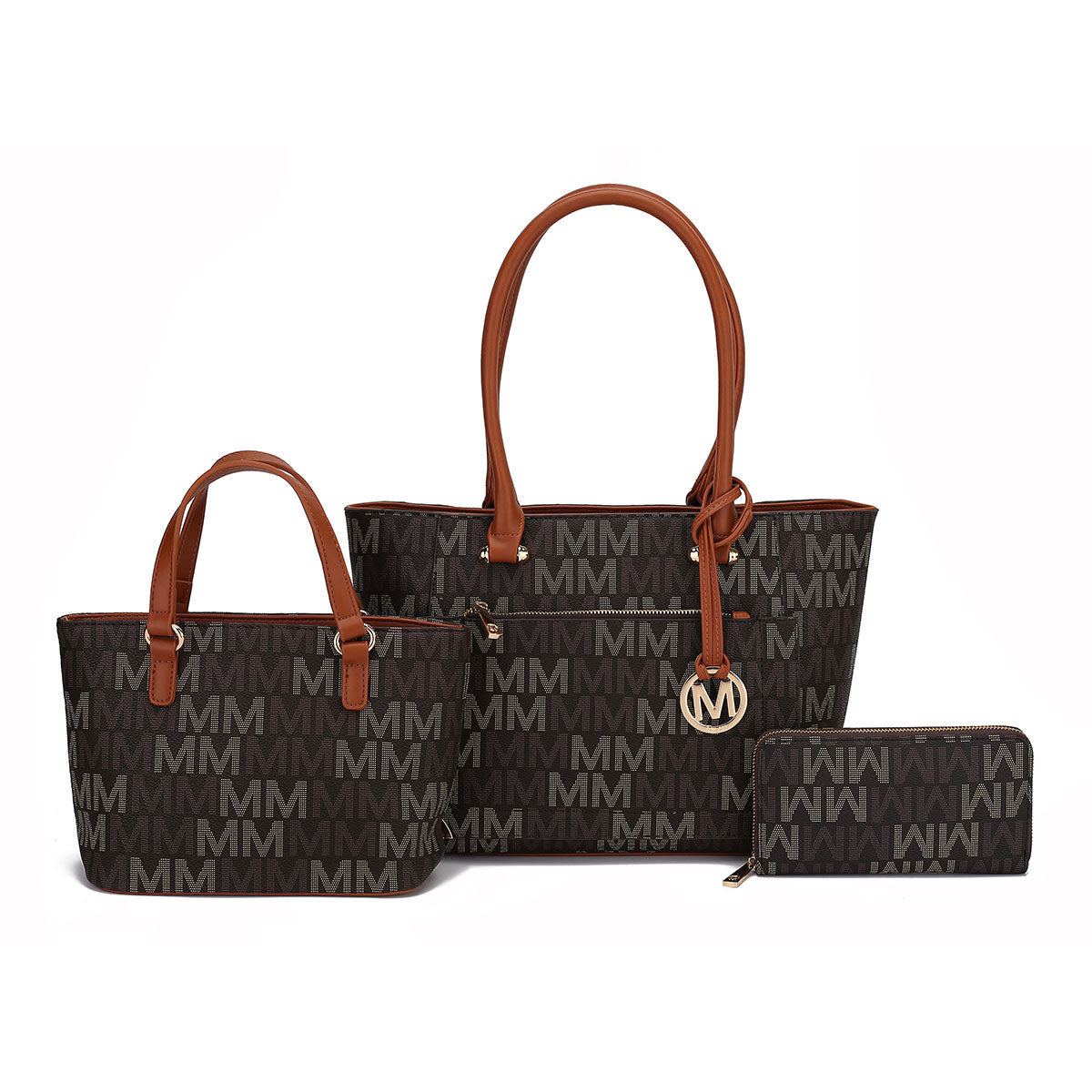  MKF Collection Lady II Signature Tote Bag and Set - Black - Bonton