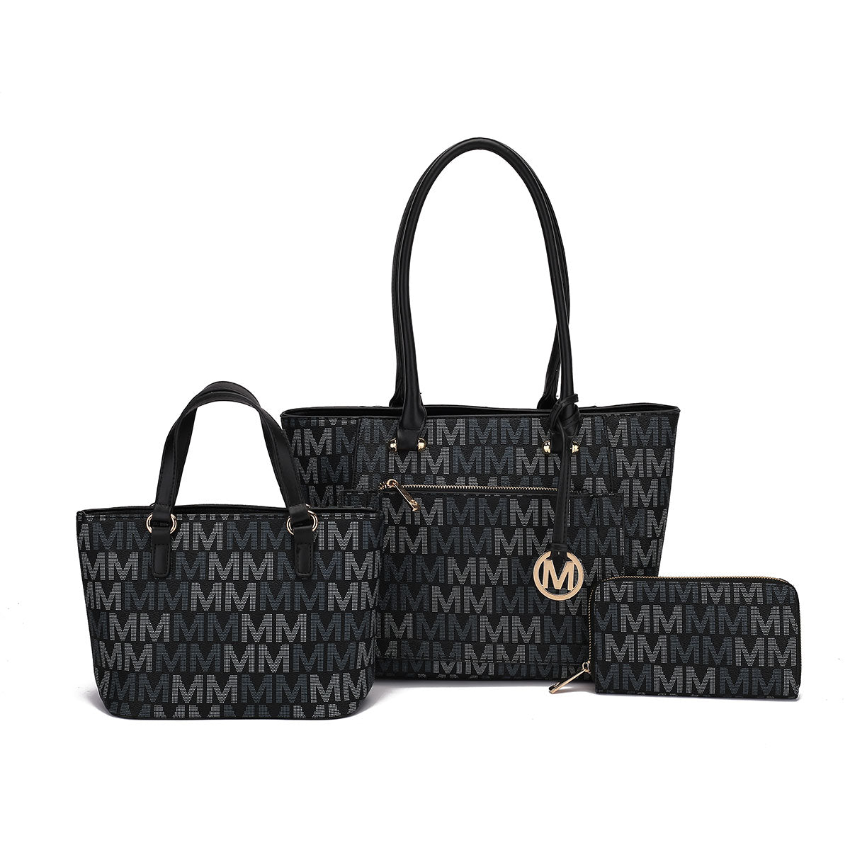  MKF Collection Lady II Signature Tote Bag and Set - Black - Bonton