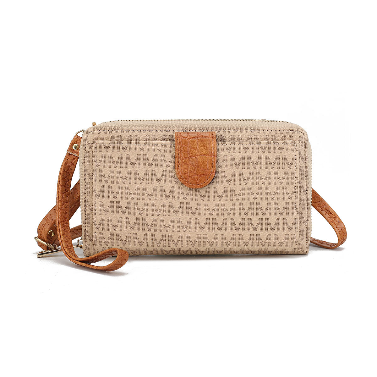  MKF Collection Olga Signature Phone Crossbody Bag - Beige - Bonton
