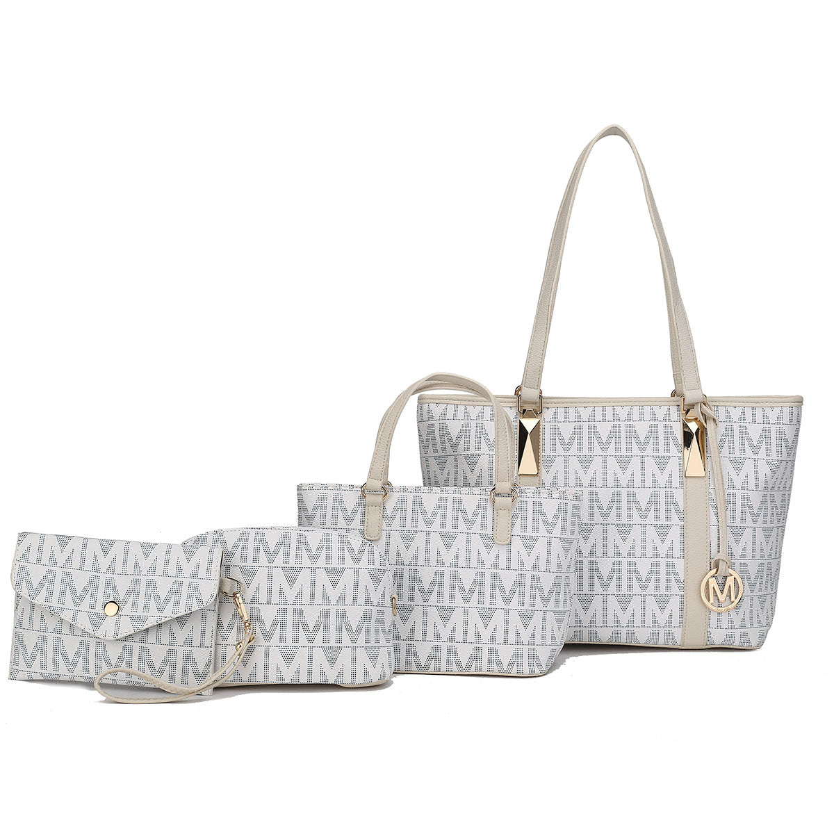  MKF Collection Marimar Signature Tote Bag and Set - Gray - Bonton