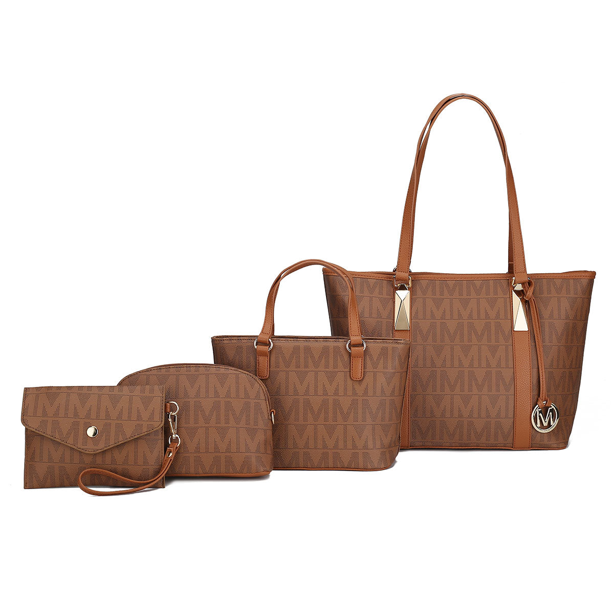  MKF Collection Marimar Signature Tote Bag and Set - Beige - Bonton