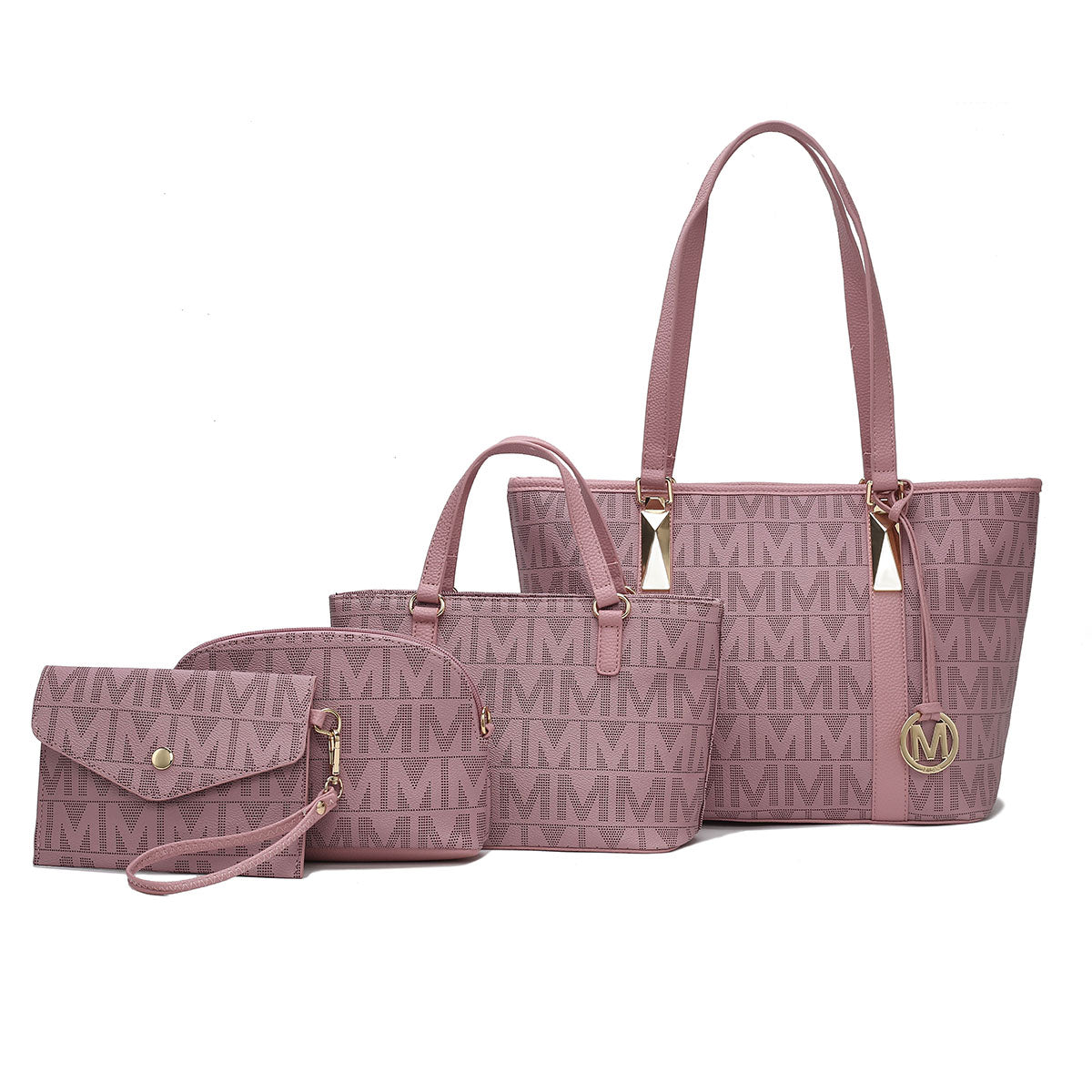  MKF Collection Marimar Signature Tote Bag and Set - Gray - Bonton