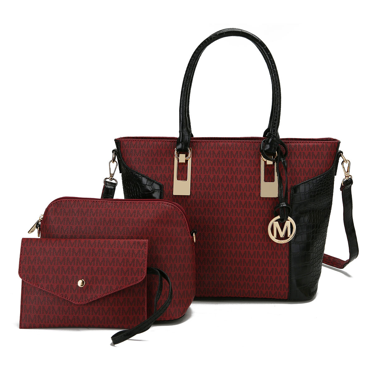  MKF Collection Shonda Signature Tote Bag and Set - Black - Bonton