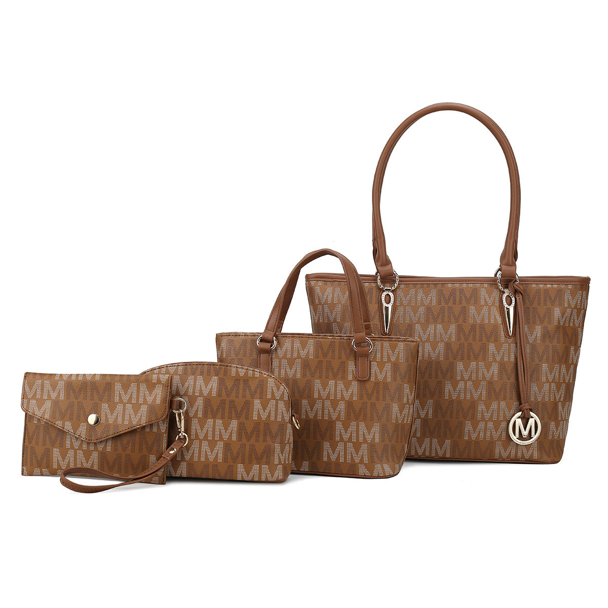  MKF Collection Alexy Signature Tote Bag and Set - Beige - Bonton