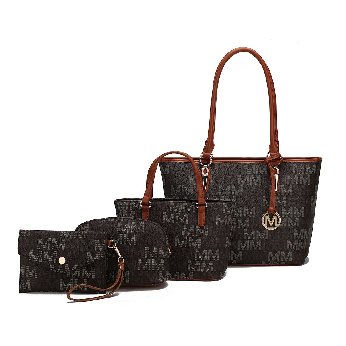  MKF Collection Alexy Signature Tote Bag and Set - Beige - Bonton