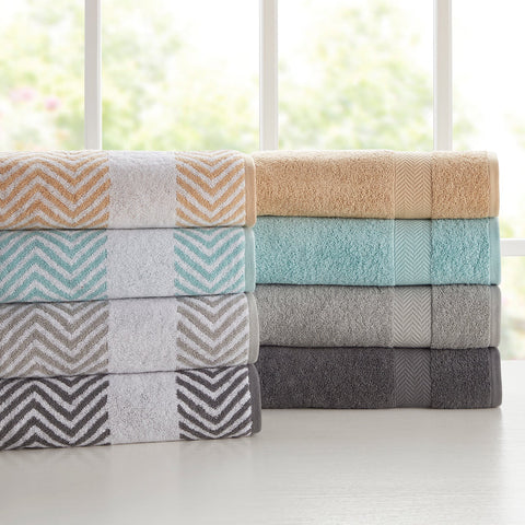 Kathy Ireland 6 Piece Chevron Jacquard Towel Set With Lets Dry