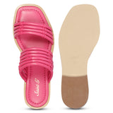 Zoya Leather Flats - Hot Pink