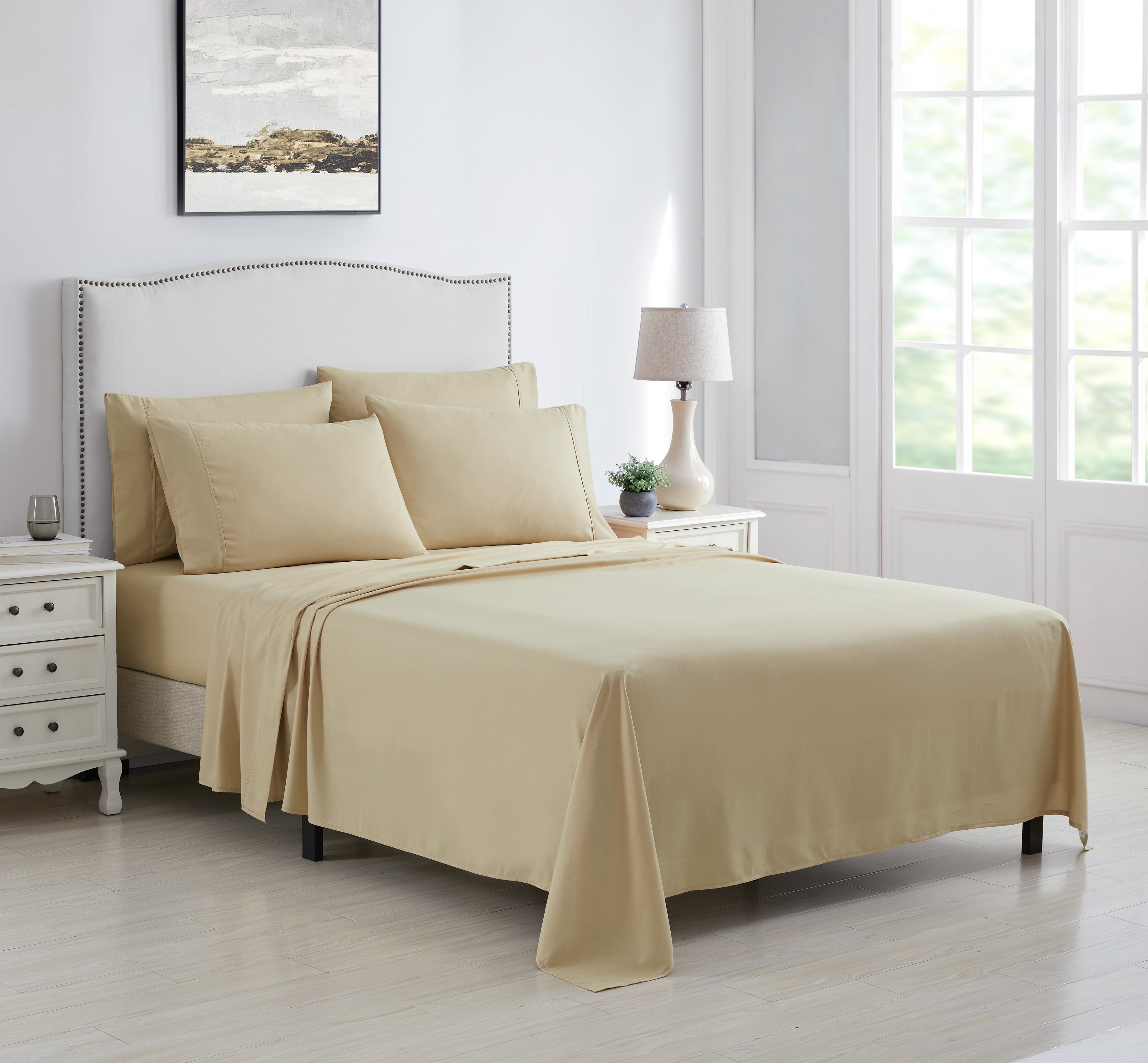  Kathy Ireland Home Kathy Ireland 4 Piece Brushed Microfiber Sheet Set - Full - Bonton