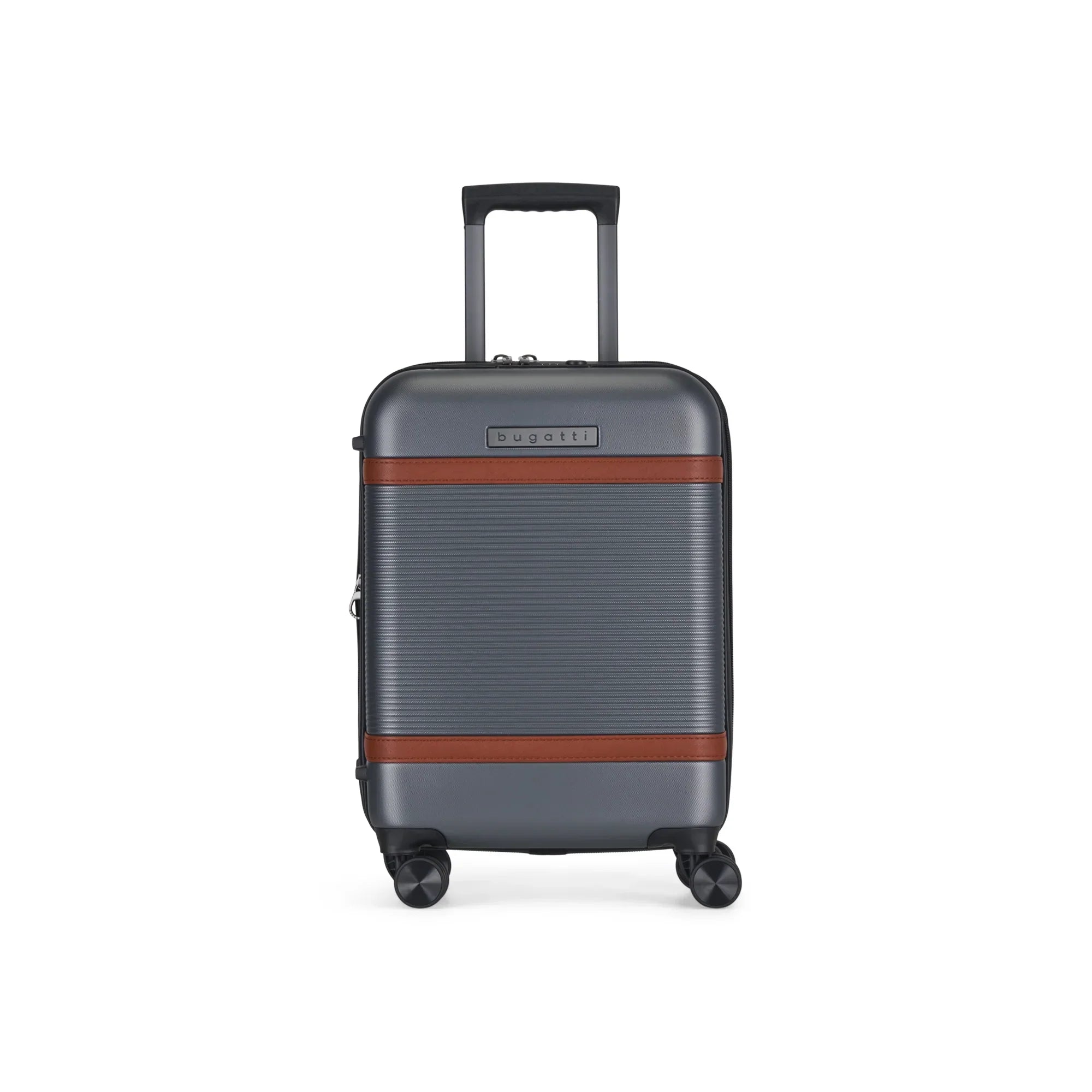  Bugatti Wellington Carry-on Luggage - ABS/Vegan Leather Blend - Pewter - Bonton