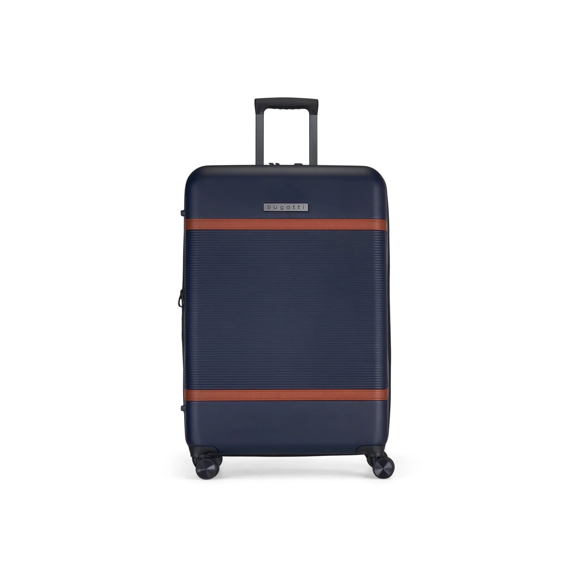  Bugatti Wellington 3 Piece Luggage Set - ABS/Vegan Leather Blend Navy - Navy - Bonton